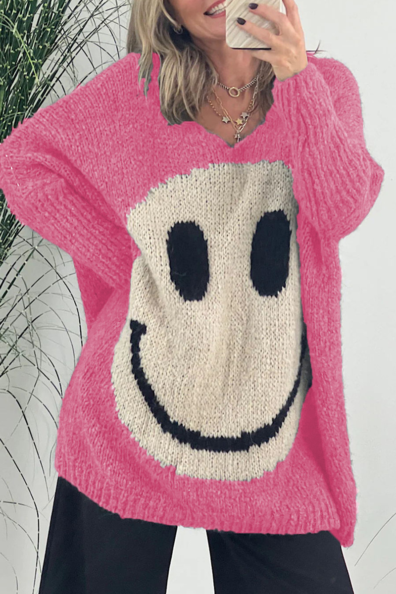 Contrast Weave V Neck Sweaters(7 Colors)