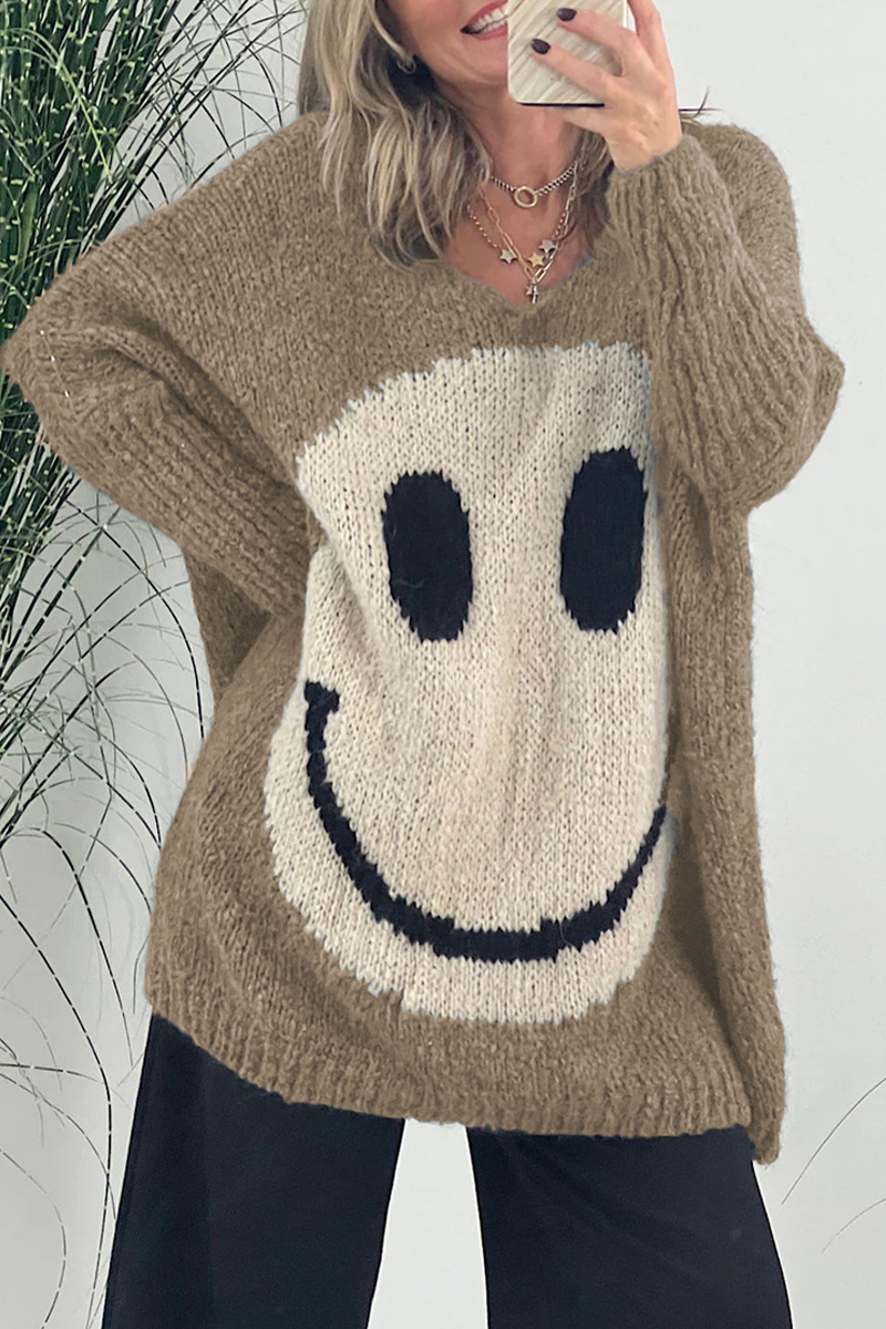 Contrast Weave V Neck Sweaters(7 Colors)