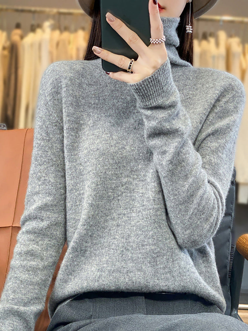 Autumn Turtleneck 100%wool Soft Sweater Ba1037