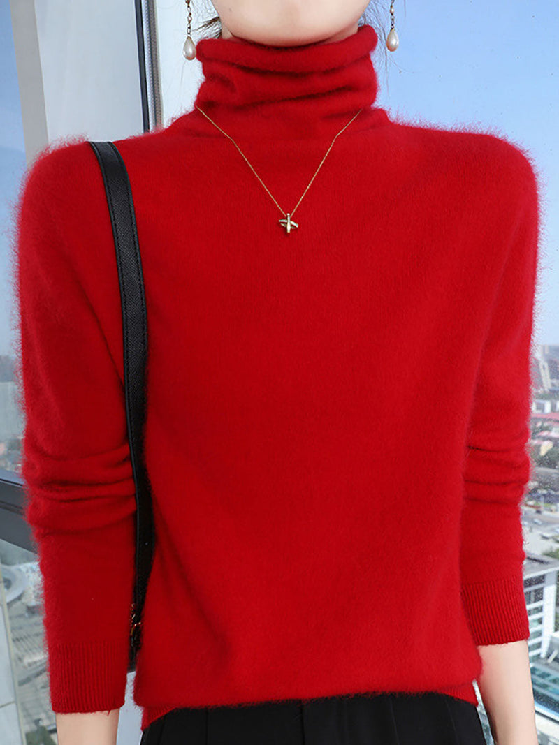 Autumn Turtleneck Wool Soft Warm Knit Sweater Av1029