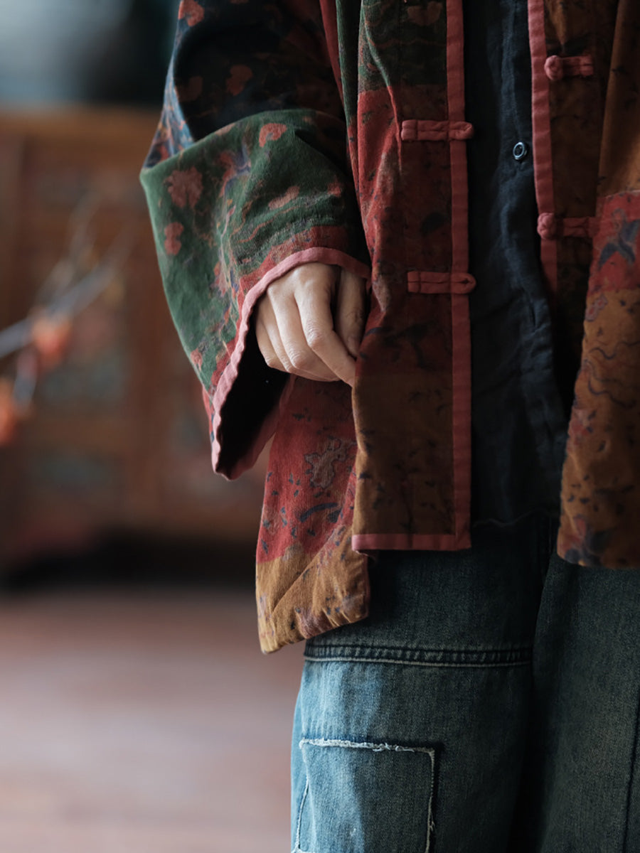 Spring Spliced Button Up Shirt Coat Pa1034