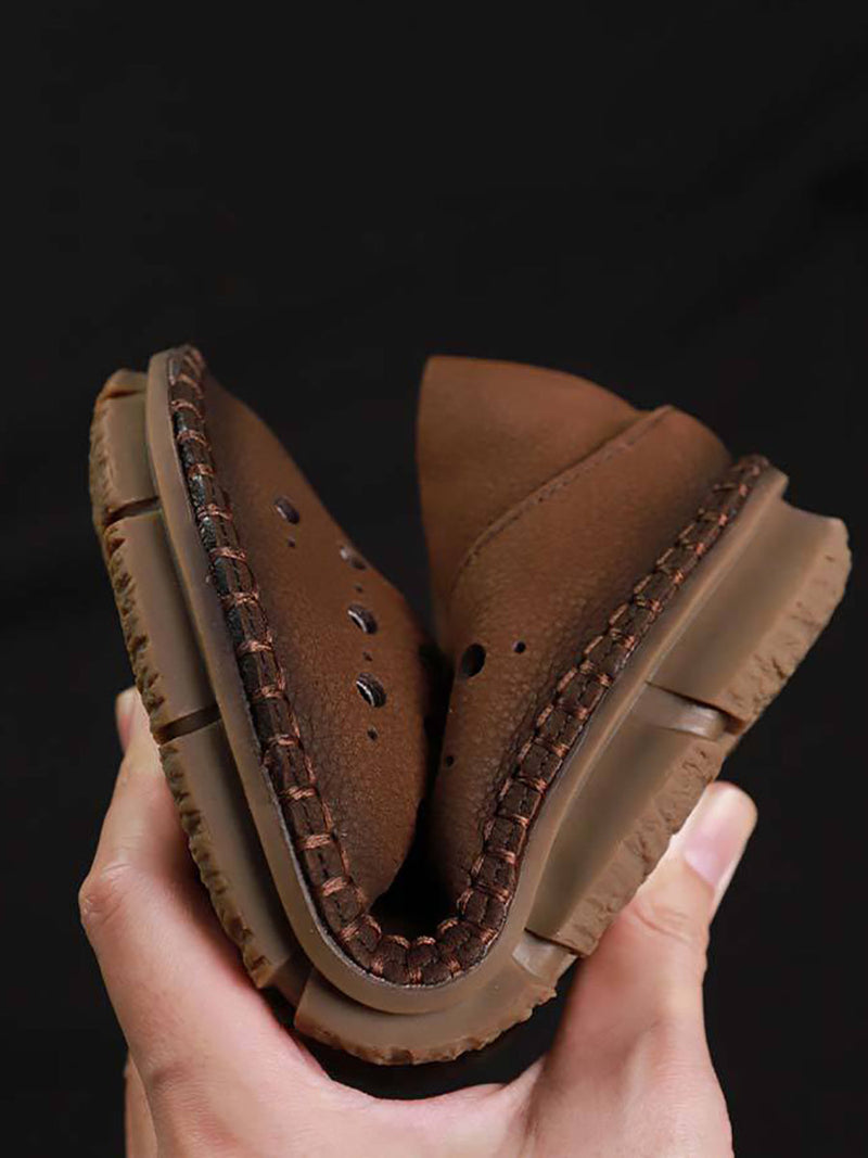Leather Summer Cutout Flat Sandals Sc1026