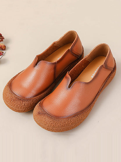 Summer Soft Genuine Leather Flat Shoes Cx042