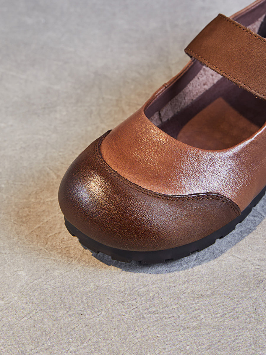 Summer Soft Leather Flat Shoes Qw1020