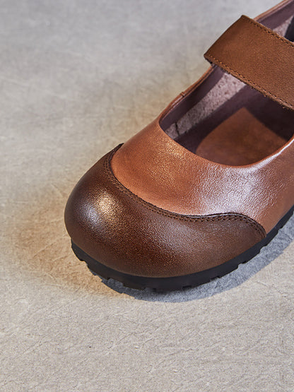 Summer Soft Leather Flat Shoes Qw1020