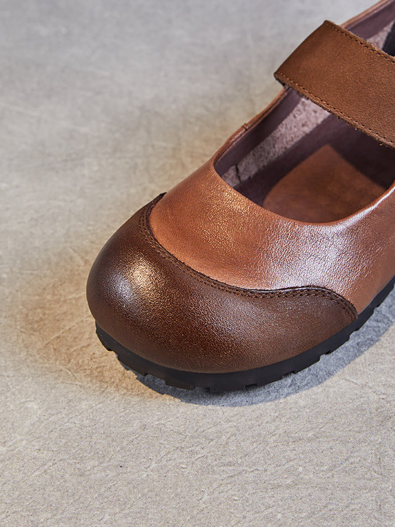 Summer Soft Leather Flat Shoes Qw1020