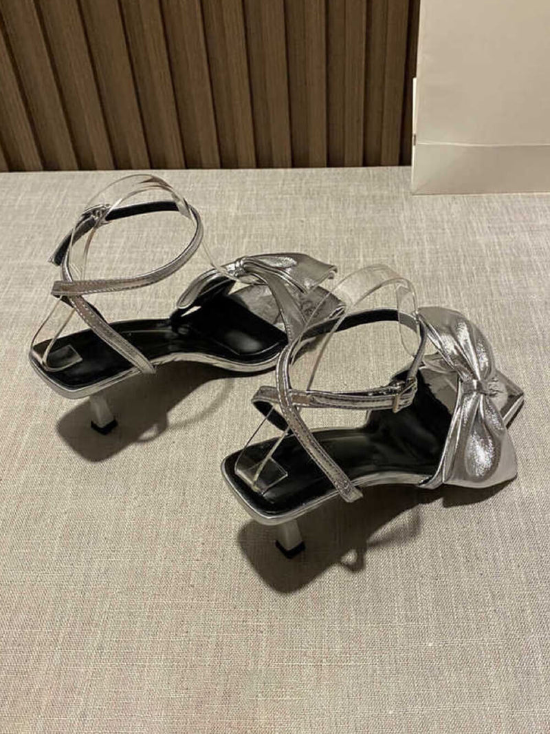 Bow-knot Chunky Heel Sandals