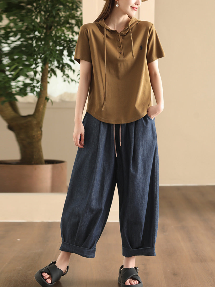 Summer Denim Loose Harem Pants Fd003