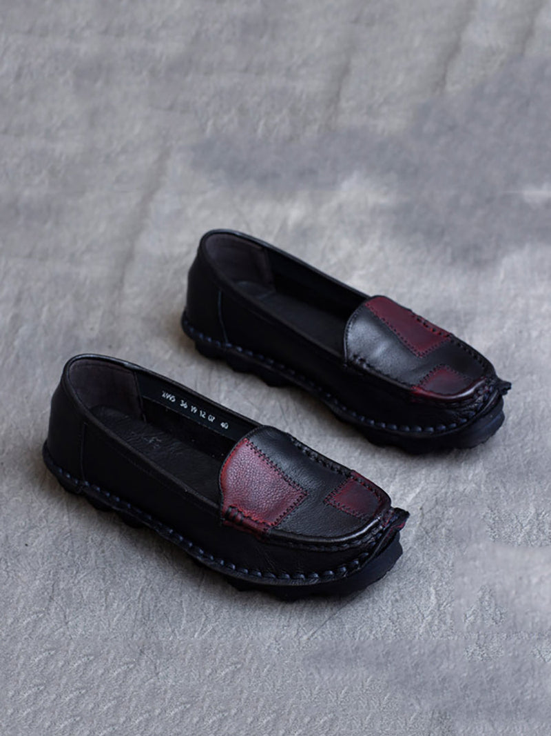 Summer Spliced Leather Shoes Pp1032
