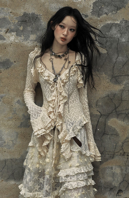 Starlit Lace Victorian Blouse