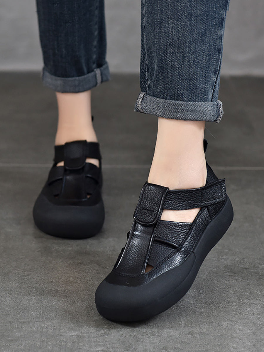 Summer Leather Flat Shoes Aa1049