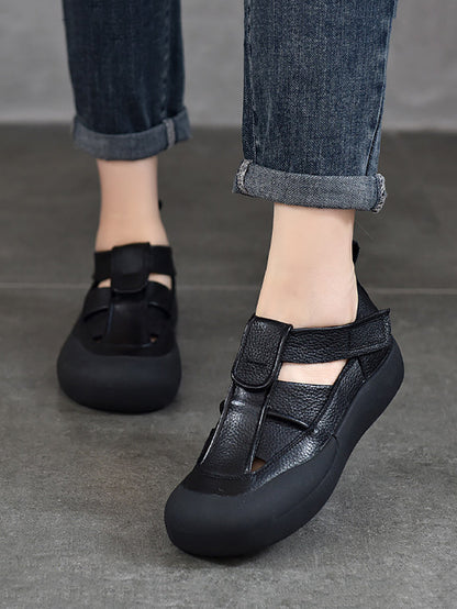 Summer Leather Flat Shoes Aa1049