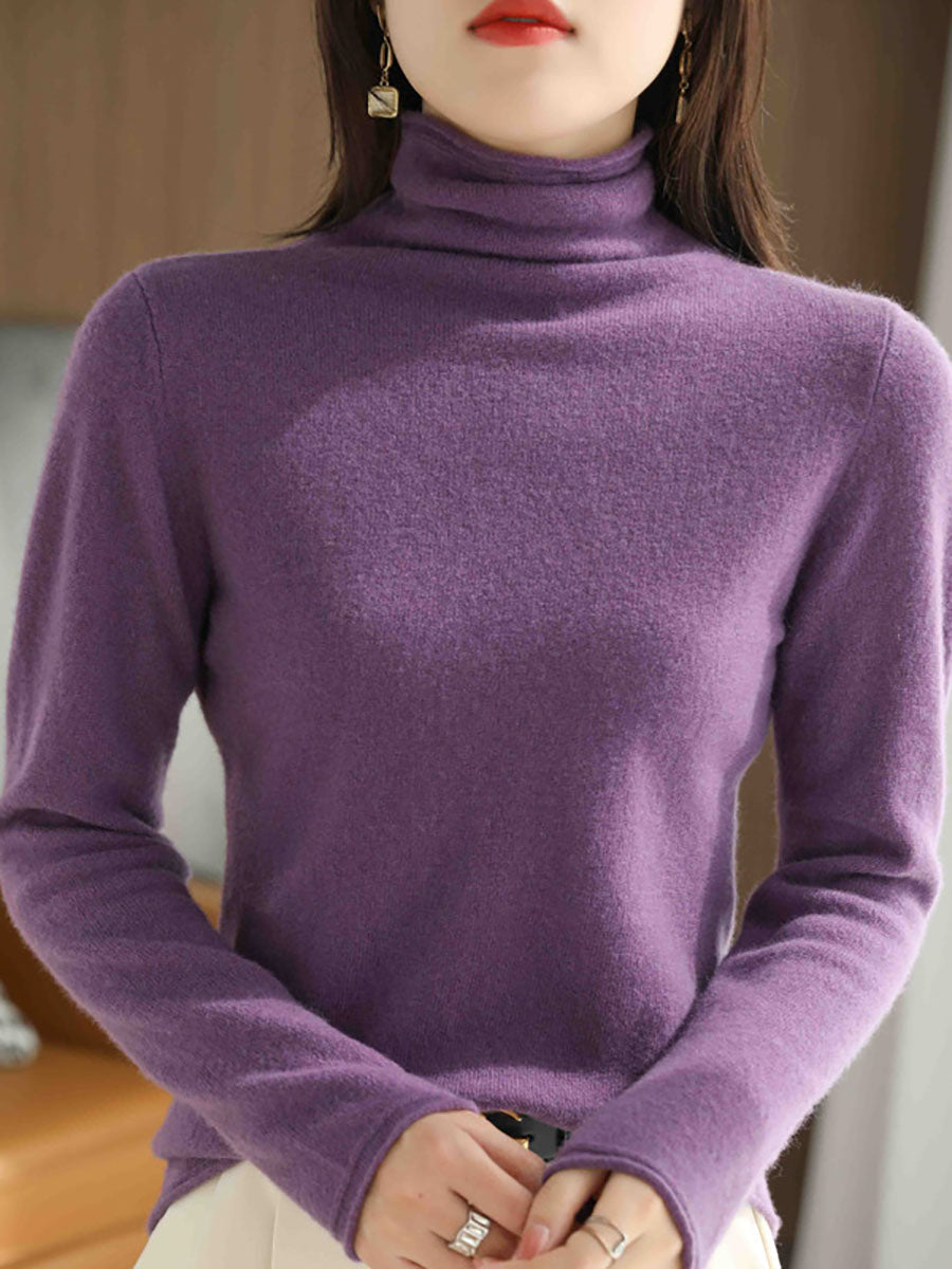 Autumn Turtleneck 100%wool Sweater Ba1009