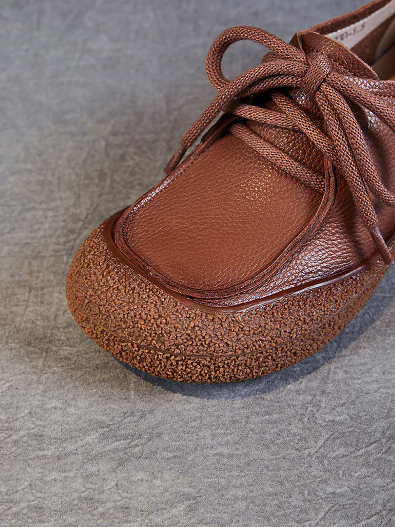 Autumn Soft Leather Strap Flat Shoes Ai1026