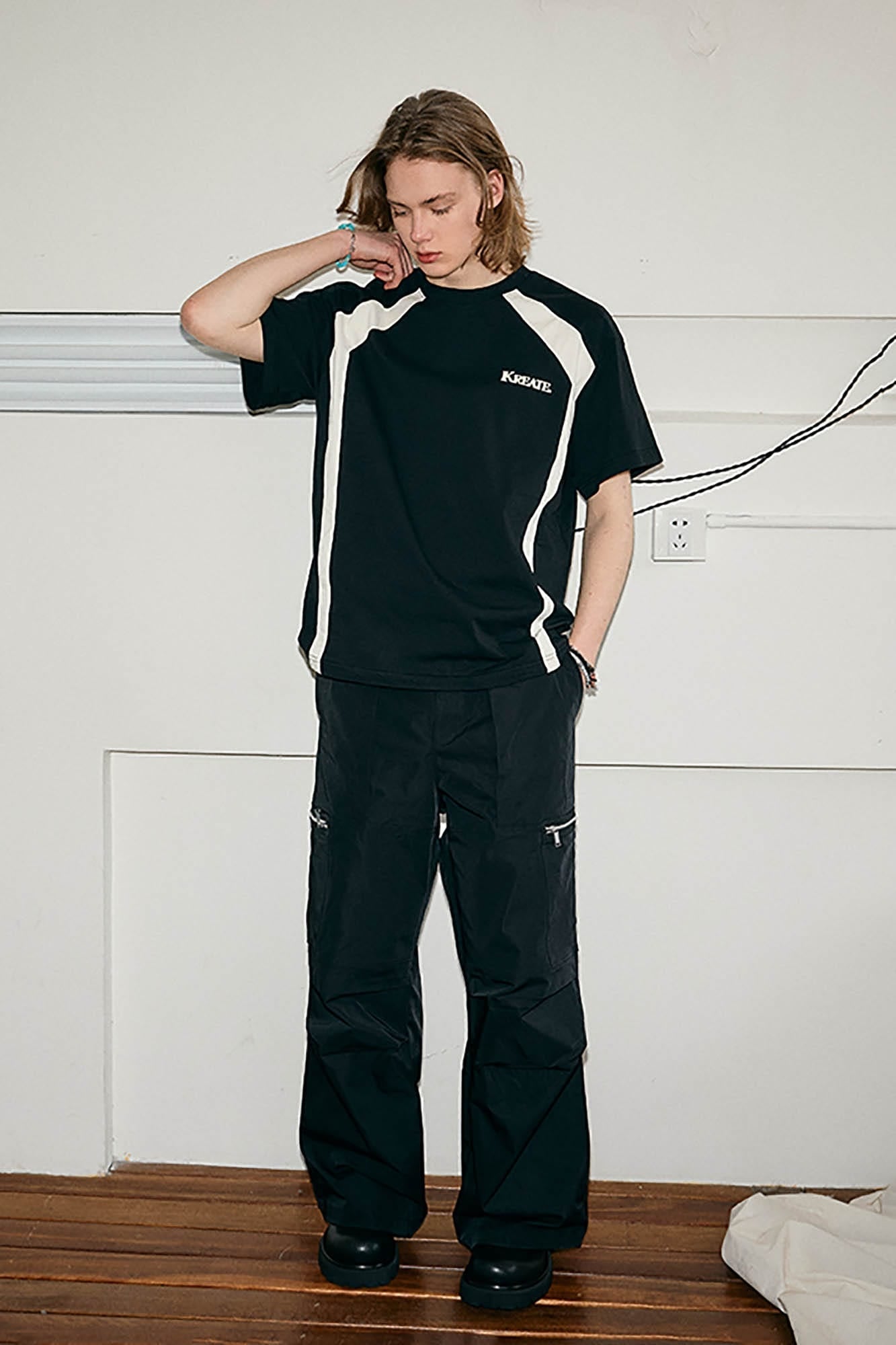 Contrast Panel Sport T-shirt