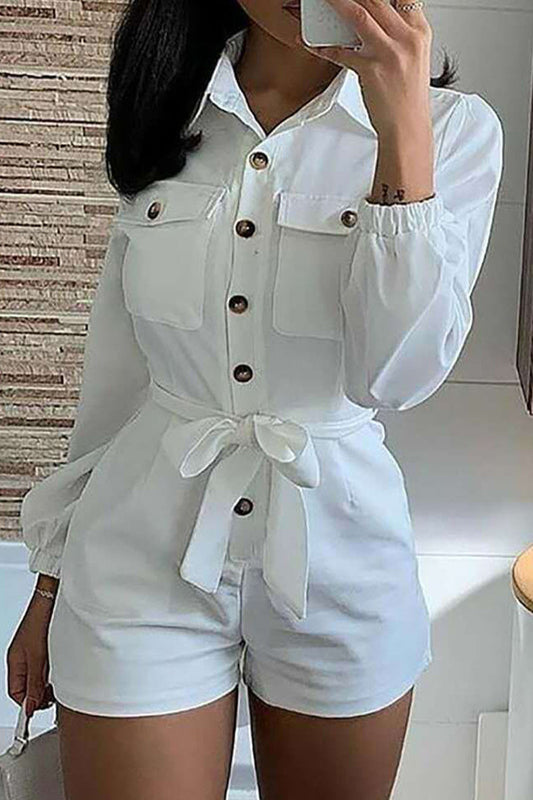 Simplicity Bandage Buttons Turndown Collar Rompers