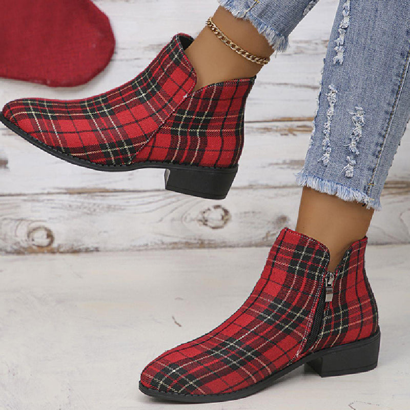 Patchwork Pointed Out Door Shoes (heel Height 1.57in)