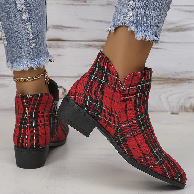 Patchwork Pointed Out Door Shoes (heel Height 1.57in)