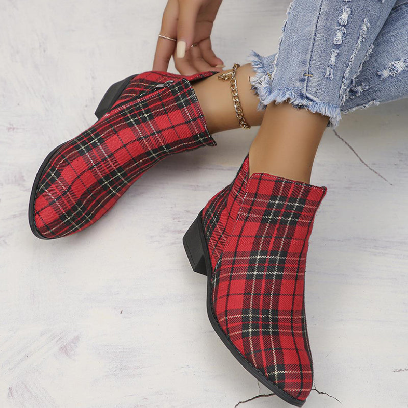Patchwork Pointed Out Door Shoes (heel Height 1.57in)