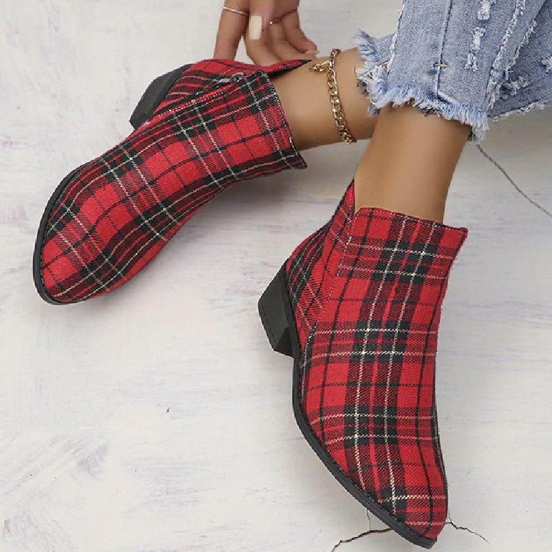Patchwork Pointed Out Door Shoes (heel Height 1.57in)