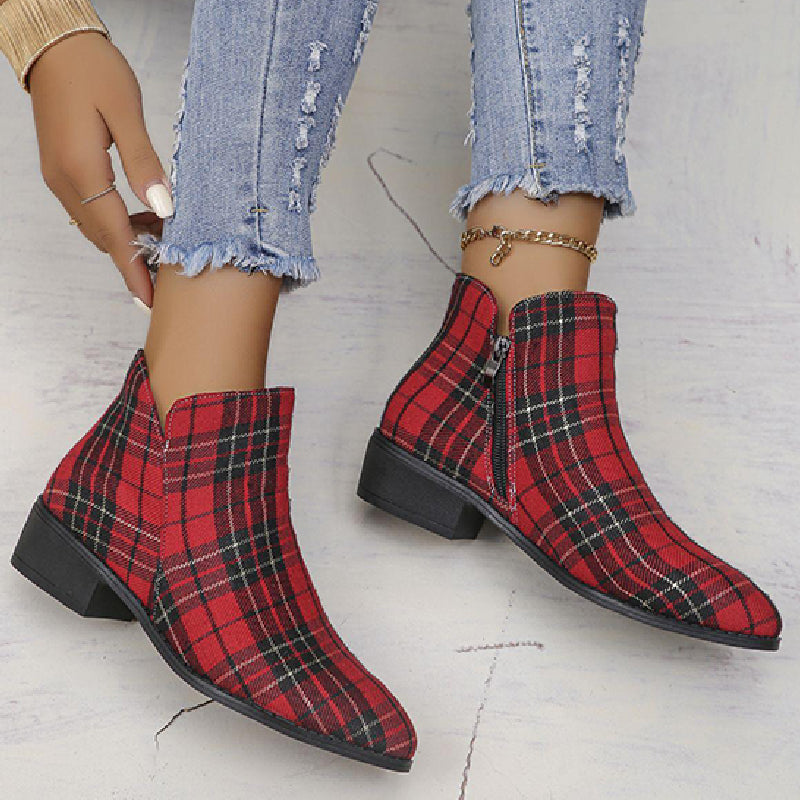 Patchwork Pointed Out Door Shoes (heel Height 1.57in)