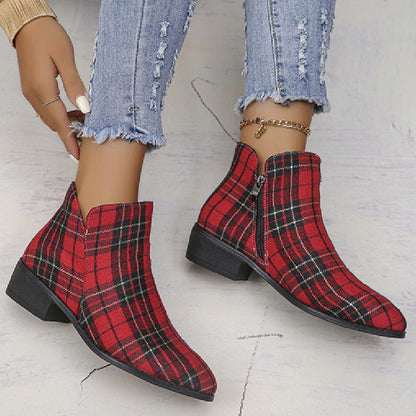 Patchwork Pointed Out Door Shoes (heel Height 1.57in)