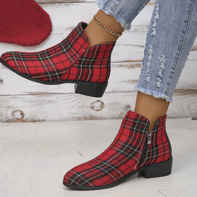 Patchwork Pointed Out Door Shoes (heel Height 1.57in)