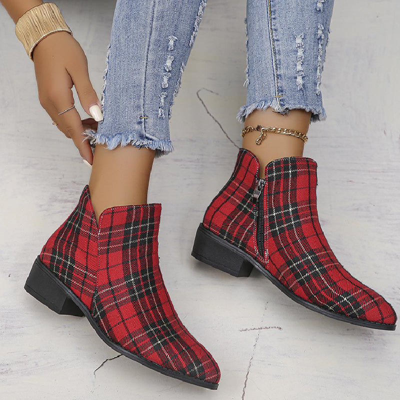 Patchwork Pointed Out Door Shoes (heel Height 1.57in)