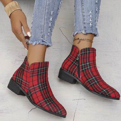 Patchwork Pointed Out Door Shoes (heel Height 1.57in)