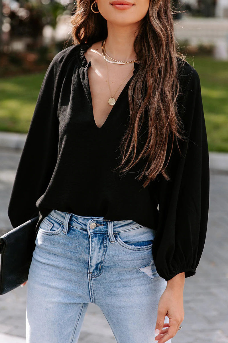 Simplicity V Neck Blouses(3 Colors)