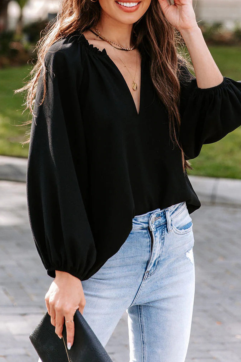 Simplicity V Neck Blouses(3 Colors)