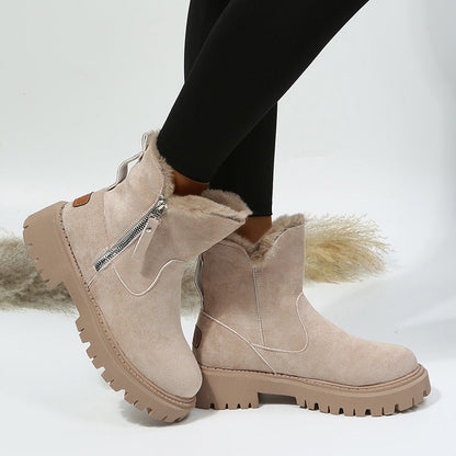 Patchwork Round Keep Warm Comfortable Shoes