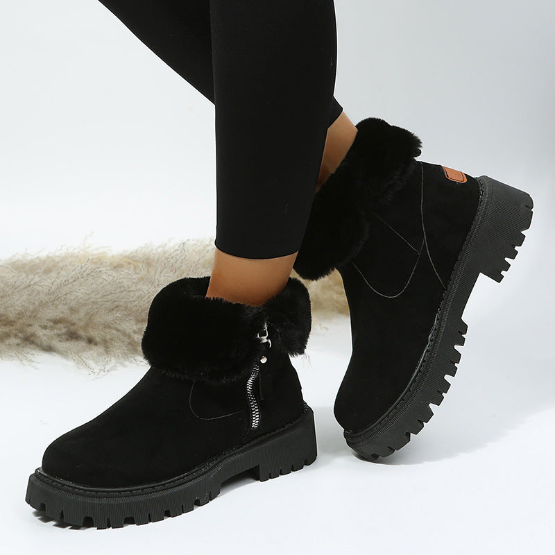 Patchwork Round Keep Warm Comfortable Shoes