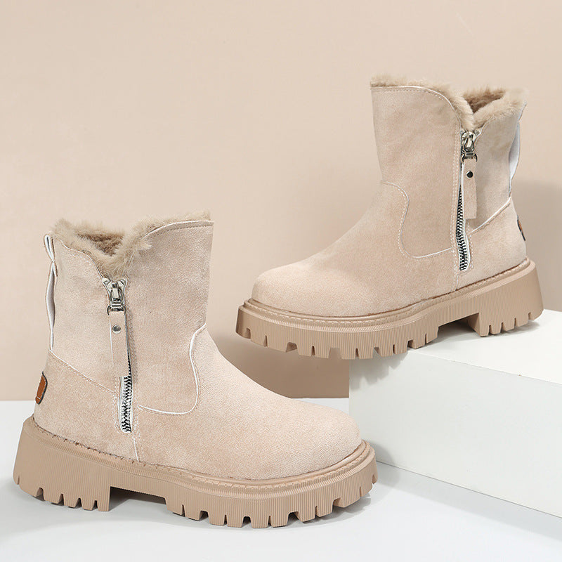Patchwork Round Keep Warm Comfortable Shoes