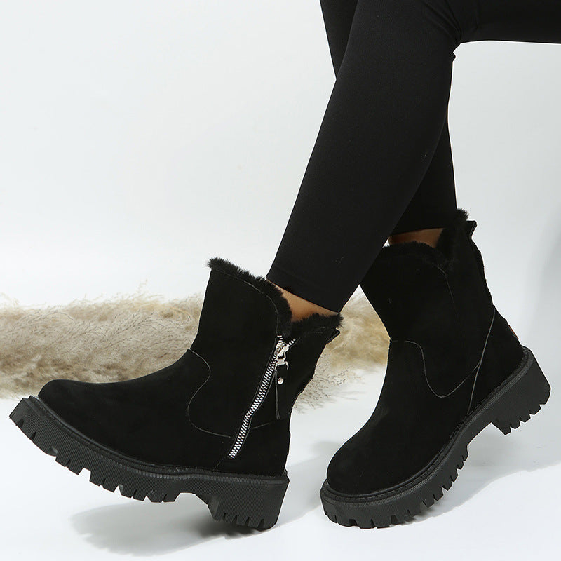 Patchwork Round Keep Warm Comfortable Shoes