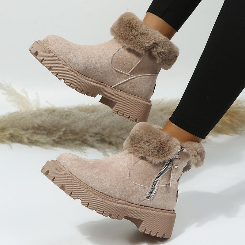 Patchwork Round Keep Warm Comfortable Shoes