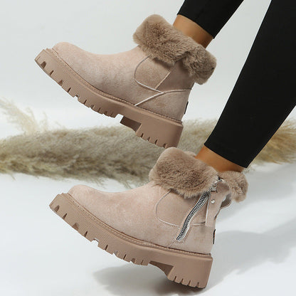 Patchwork Round Keep Warm Comfortable Shoes