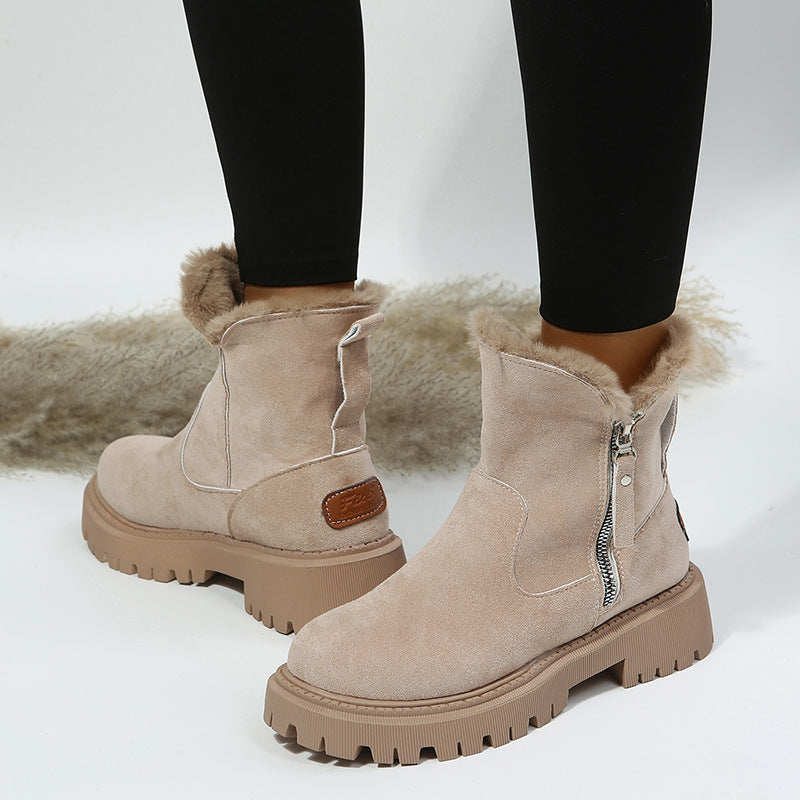 Patchwork Round Keep Warm Comfortable Shoes