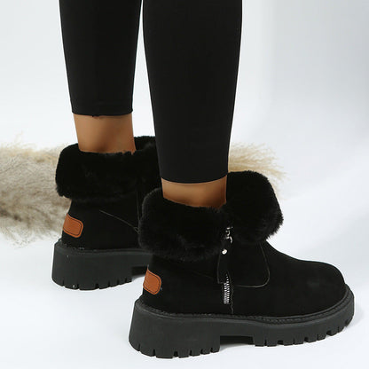 Patchwork Round Keep Warm Comfortable Shoes