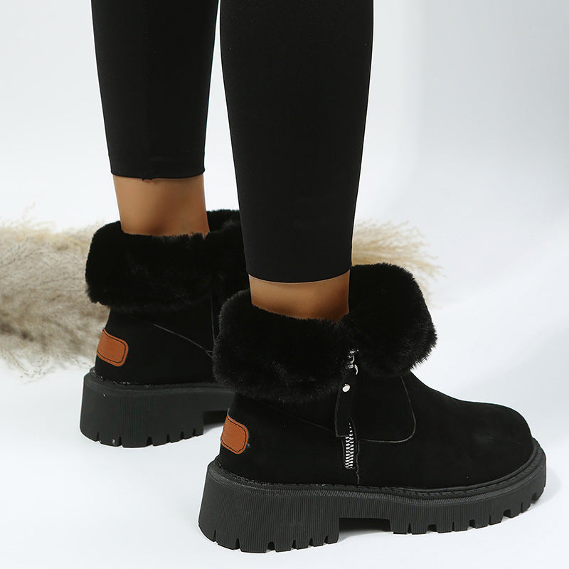 Patchwork Round Keep Warm Comfortable Shoes