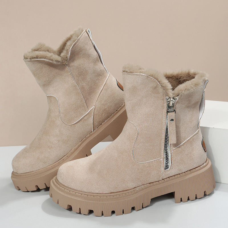 Patchwork Round Keep Warm Comfortable Shoes