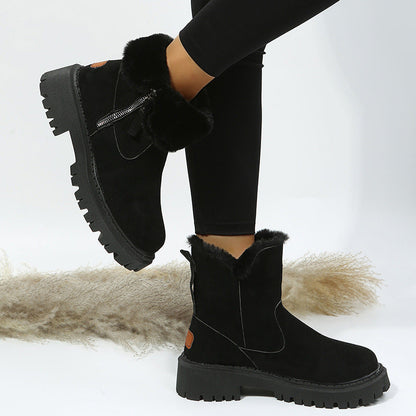 Patchwork Round Keep Warm Comfortable Shoes