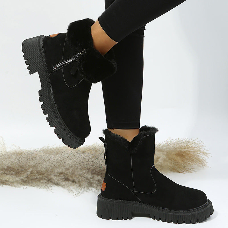 Patchwork Round Keep Warm Comfortable Shoes