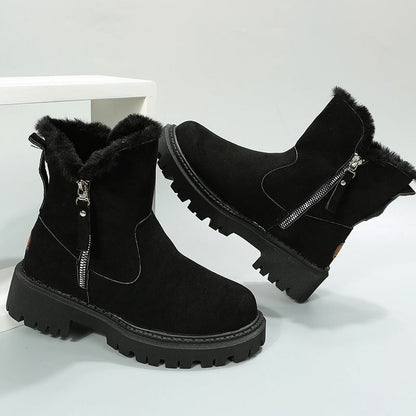 Patchwork Round Keep Warm Comfortable Shoes