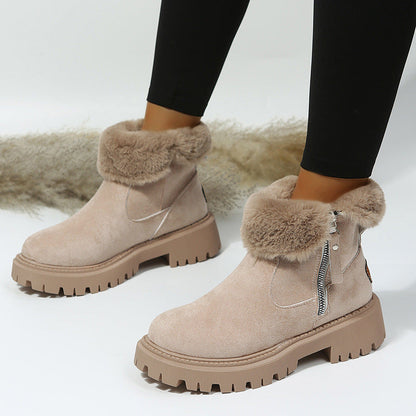 Patchwork Round Keep Warm Comfortable Shoes