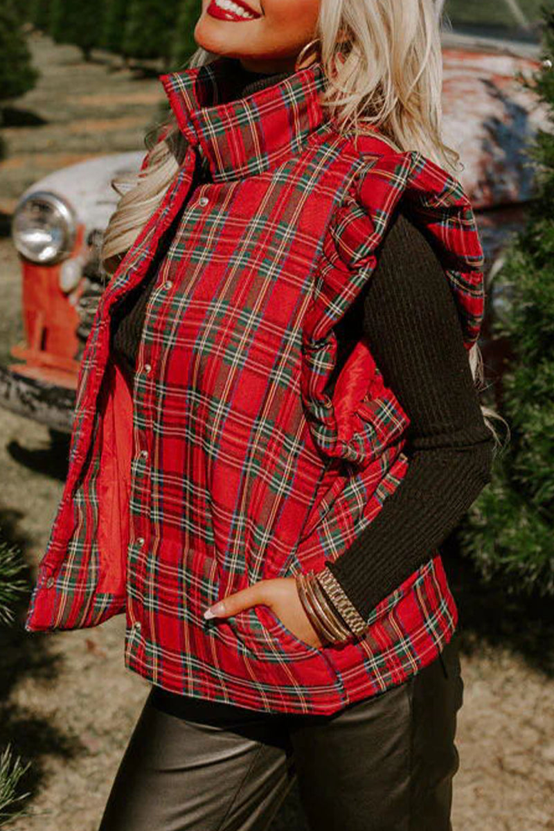 Plaid Buckle Waistcoats