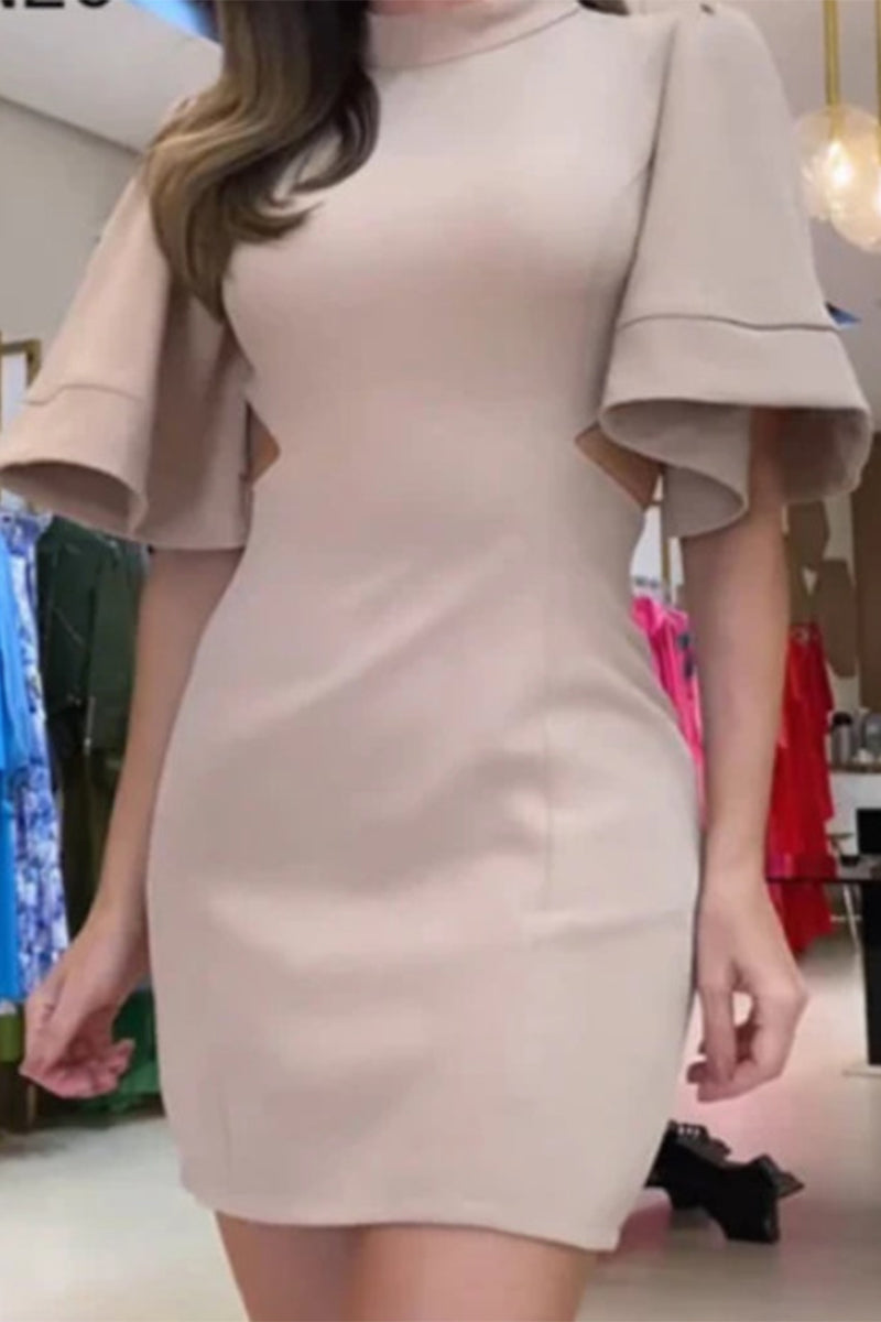 Simplicity Backless O Neck Wrapped Skirt Dresses(7 Colors)