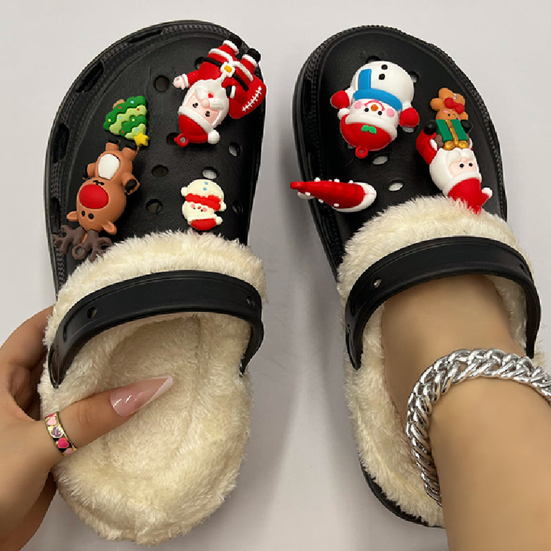 Living Patchwork Round Keep Warm Comfortable Shoes