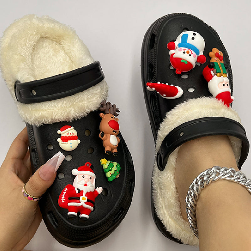 Living Patchwork Round Keep Warm Comfortable Shoes