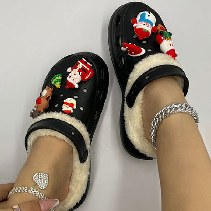 Living Patchwork Round Keep Warm Comfortable Shoes